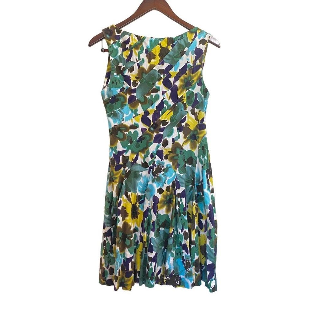 Connected Apparel Floral Work Dress Watercolor Career Feminine Pleats size 6 Pro - Picture 6 of 9
